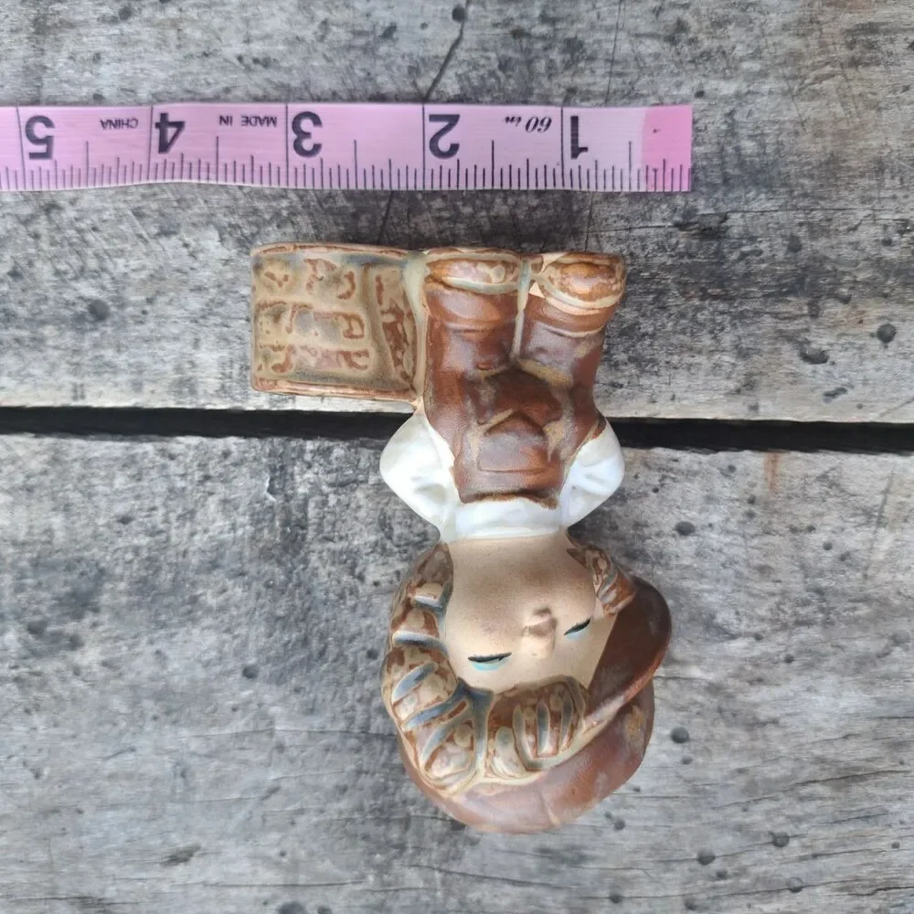 Vintage MCM Napcoware Ceramic Working Boy Toothpick Holder Figurine 4